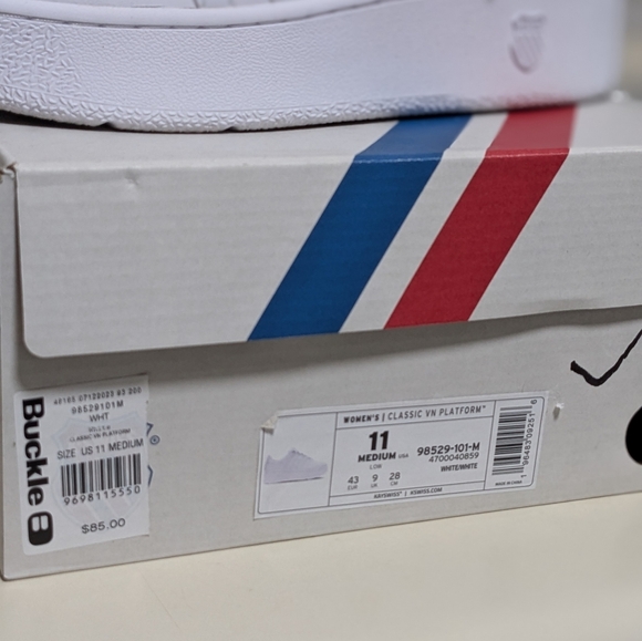 SOLD K-SWISS Genuine Leather White Platform Sneakers sz 11 - Picture 9 of 9